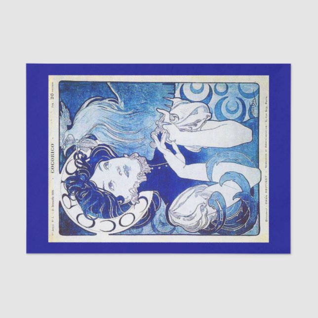 Seda Papel de dissociação 10"x15" - Alphonse Mucha 20 (Frente )