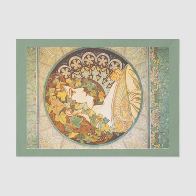 Seda Papel de dissociação 10"x15" - Alphonse Mucha 22 (Frente )