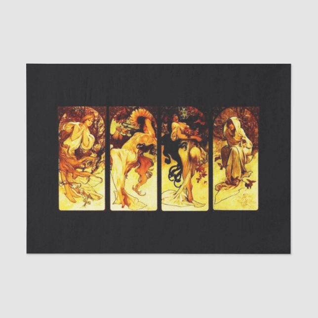Seda Papel de dissociação 10"x15" - Alphonse Mucha 24 (Frente )