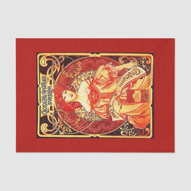Seda Papel de dissociação 10"x15" - Alphonse Mucha 31 (Frente )