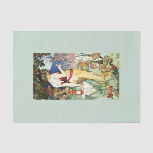 Seda Papel de dissociação 10"x15" - Alphonse Mucha 32 (Frente )