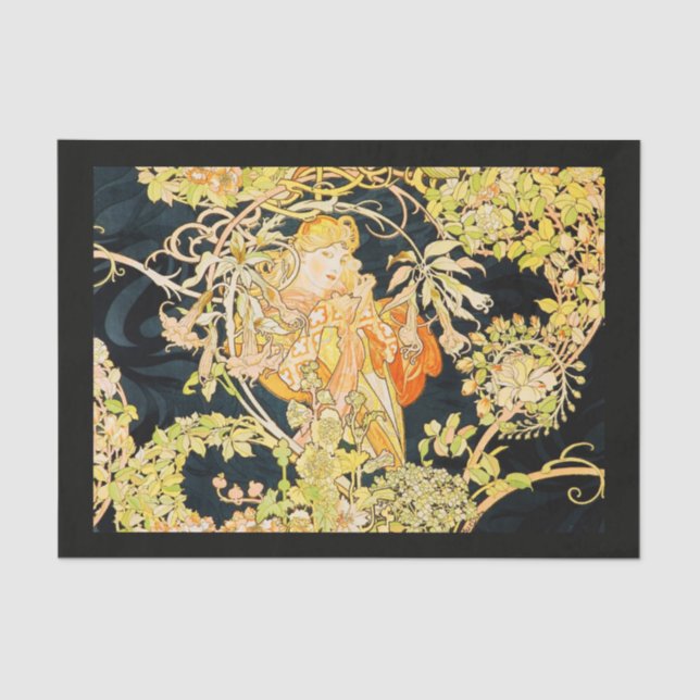 Seda Papel de dissociação 10"x15" - Alphonse Mucha 34 (Frente )