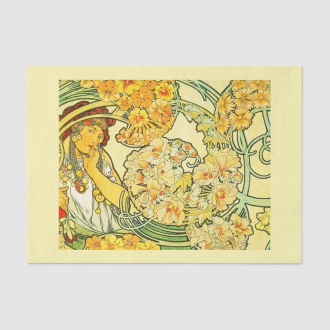 Seda Papel de dissociação 10"x15" - Alphonse Mucha 35 (Frente )