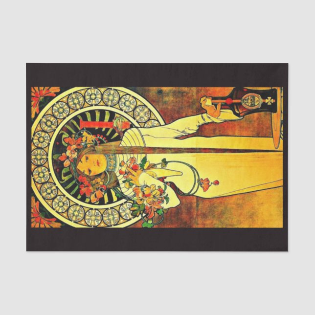 Seda Papel de dissociação 10"x15" - Alphonse Mucha 6 (Frente )