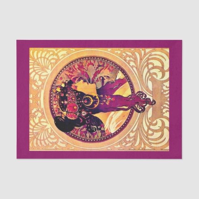 Seda Papel de dissociação 10"x15" - Alphonse Mucha 8 (Frente )