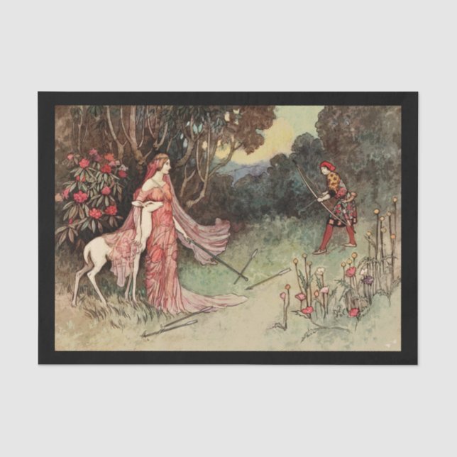 Seda Papel de dissociação 10"x15" - Arthur Rackham 3 (Frente )