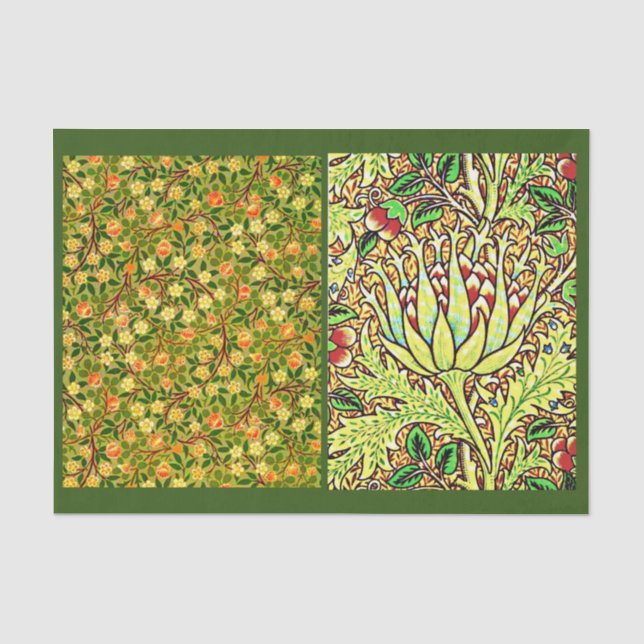 Seda Papel de dissociação 10"x15" - William Morris 17 (Frente )