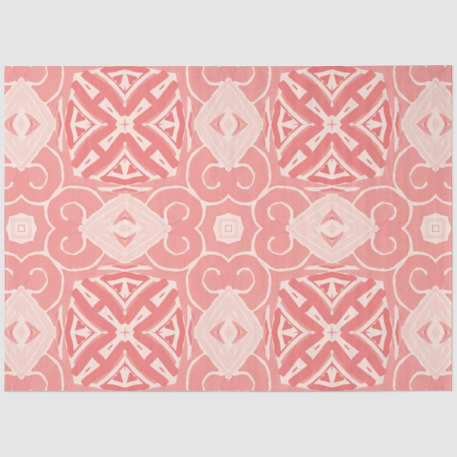 Seda Papel de dissociação da arte a cores rosa e creme (Frente )