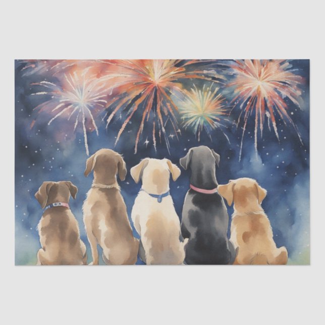 Seda Papel de dissociação de cães e fogos de artifício (Frente )
