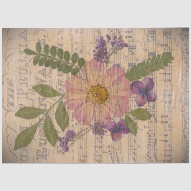 Seda Papel de dissociação de folhas e flores (Frente )