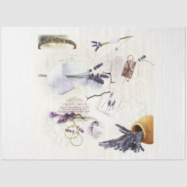 Seda Papel de dissociação de lavandas e rendas