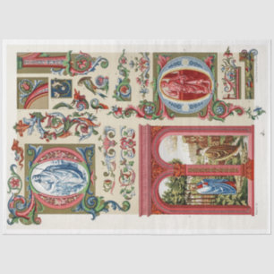 Seda Papel de dissociação do ornamentado vermelho e Dou