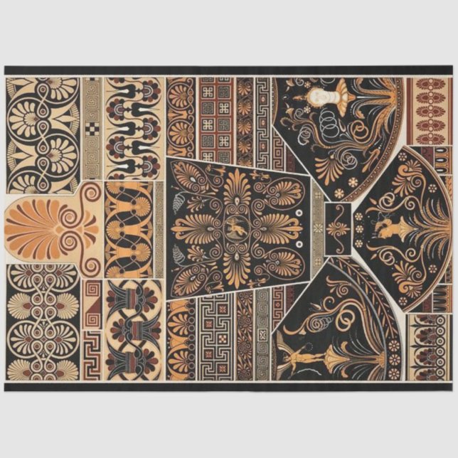 Seda Papel de dissociação do padrão design grego (Frente )