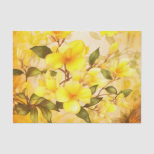 Seda Papel de dissociação floral tropical amarelo PARAD