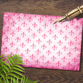 Seda Papel de dissociação rosa Fleur De Lis