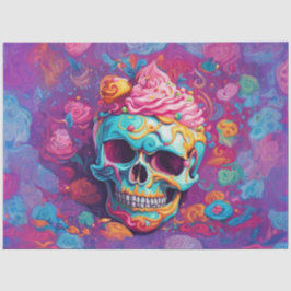 Seda Papel de Dissociação Whimesical Cake Skull