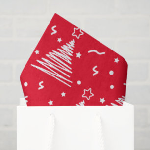 Seda Papel de Embalagem de Árvores de Natal Modernas