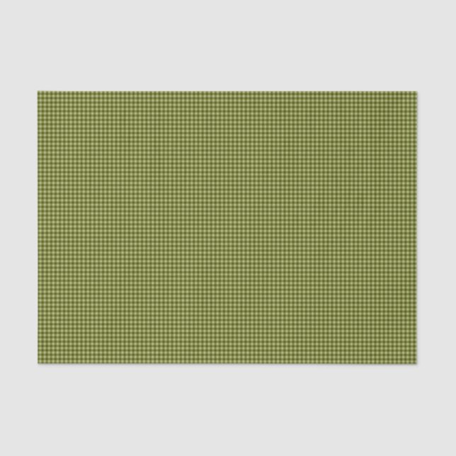 Seda PAPEL DE EMBALAGEM DE Gingham-TISSUE verde-oliva (Frente )