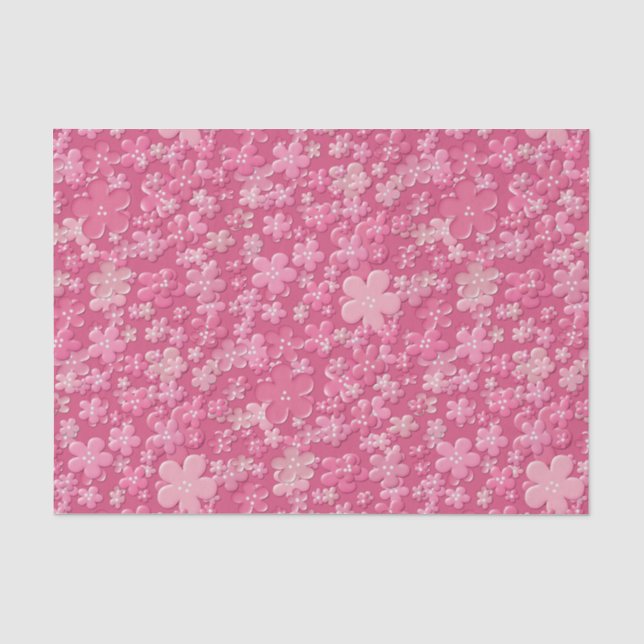 Seda PAPEL DE EMBALAGEM DE TECIDOS MOLES-Flores dispers (Frente )
