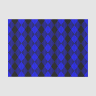 Seda PAPEL DE EMBALAGEM DE TECIDOS Negra-Azul-Harlequin