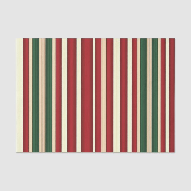Seda PAPEL DE EMBALAGEM DE TISSOS-Stripes-Natal (Frente )