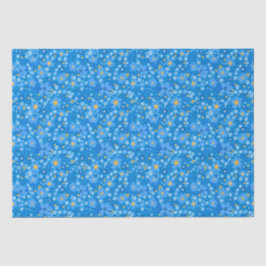 Seda Papel de embalagem design de flor de aquarela azul