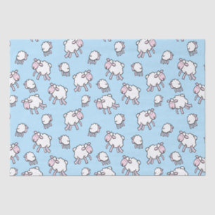 Seda Papel de embrulhamento azul de ovelha