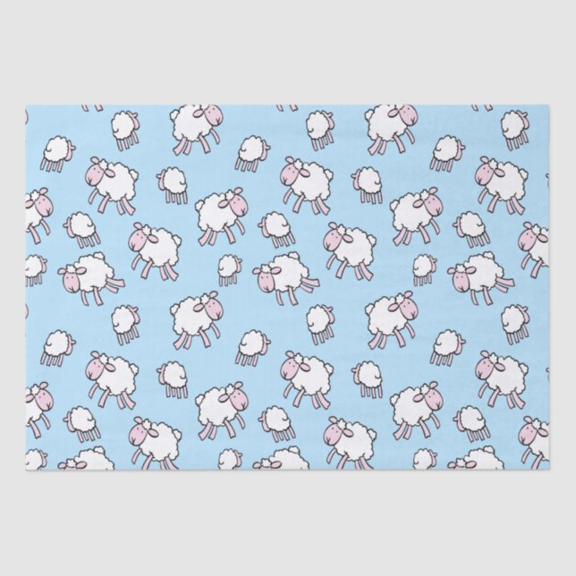 Seda Papel de embrulhamento azul de ovelha (Frente )