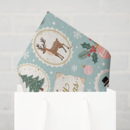 Seda Papel de embrulho com padrão natalino vintage