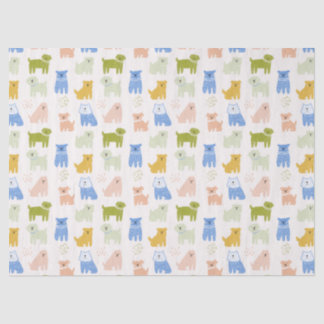 Seda Papel de embrulho de cachorros em cores vibrantes