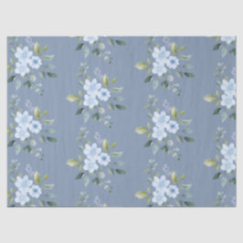 Seda Papel de embrulho de casamento floral azul aquarel