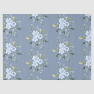 Seda Papel de embrulho de casamento floral azul aquarel