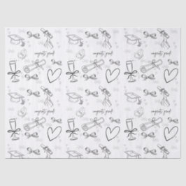 Seda Papel de embrulho de formatura com arte de linha m