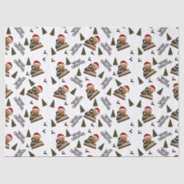 Seda Papel de embrulho de Natal com noz antiga