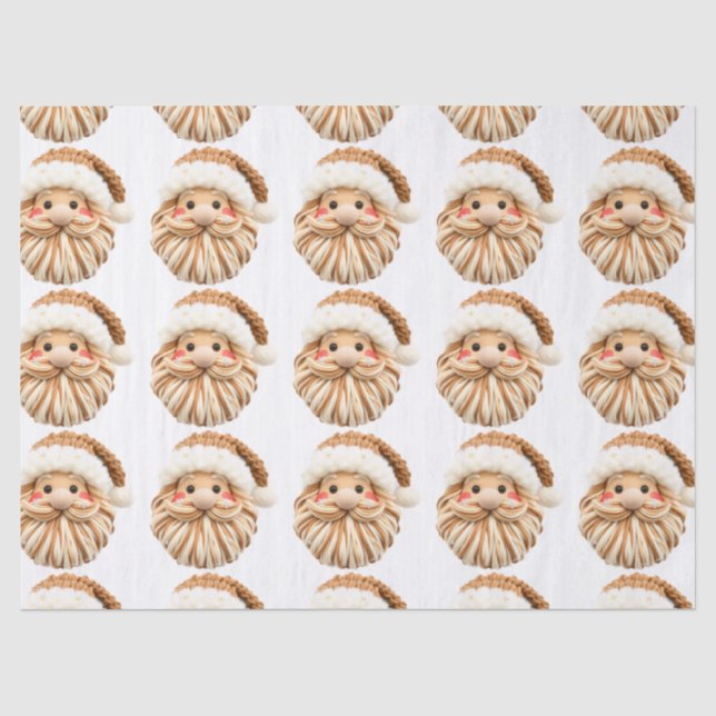 Seda Papel de embrulho de Natal com rosto de Papai Noel (Frente )