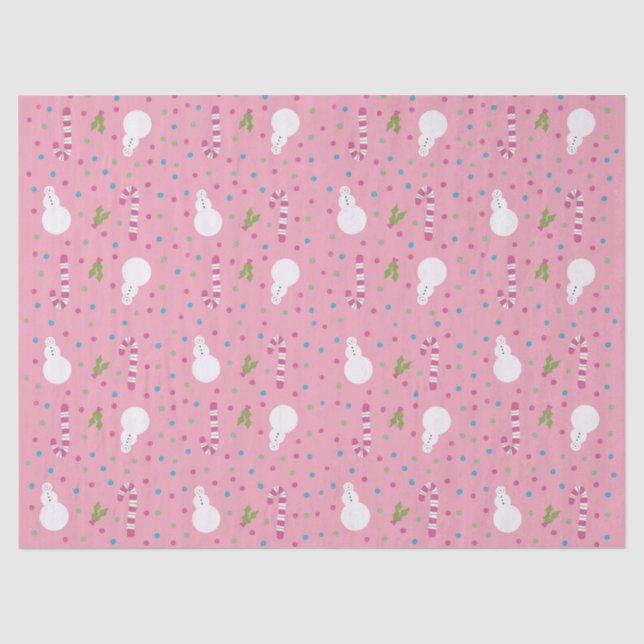 Seda Papel de embrulho de Papai Noel Rosa  (Frente )