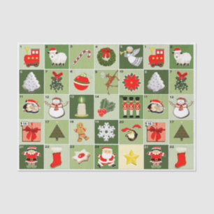 Seda Papel de embrulho do calendário do Advento da cont