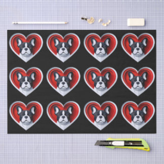 Seda Papel de embrulho do French Bulldog Cute Frenchie