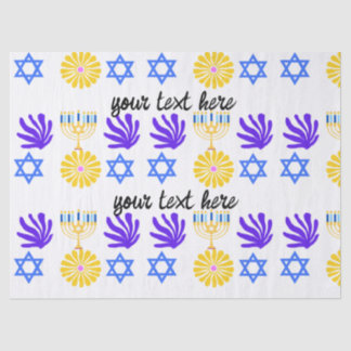 Seda Papel de embrulho do Hanukkah – Menorá, Estrela de
