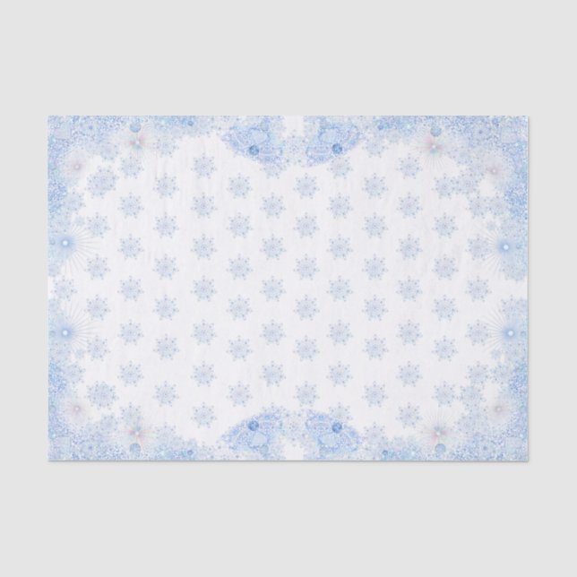 Seda Papel de embrulho floco de neve azul gelo (Frente )