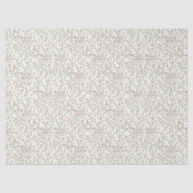 Seda Papel de embrulho floral pastel shabby chic sem em (Frente )