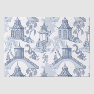 Seda Papel de empacotamento de padrão em chinês azul e
