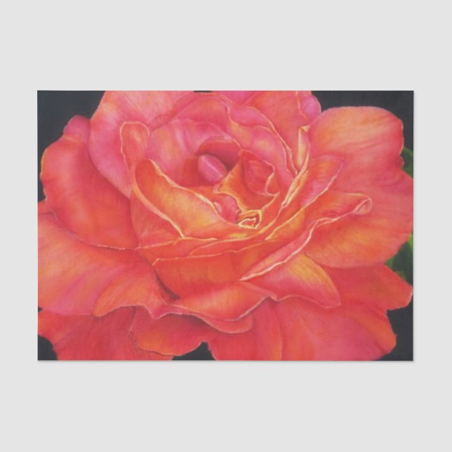 Seda Papel de empacotamento de tecidos com Rosa multico (Frente )