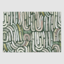 Seda Papel de enrolamento dos caminhos verdes com abstr