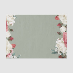 Seda papel de envolvimento floral bonito do tecido 10lb