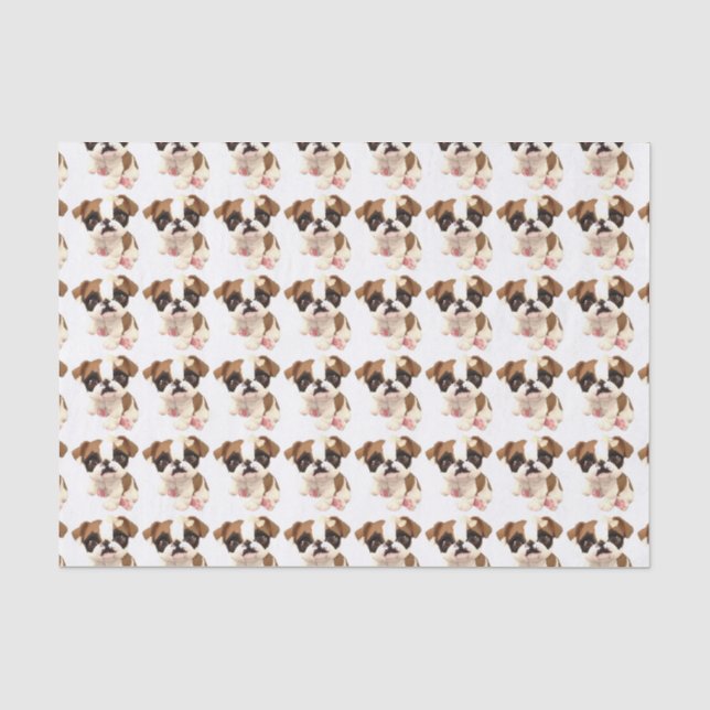Seda Papel de envolvimento inglês do tecido do buldogue (Frente )
