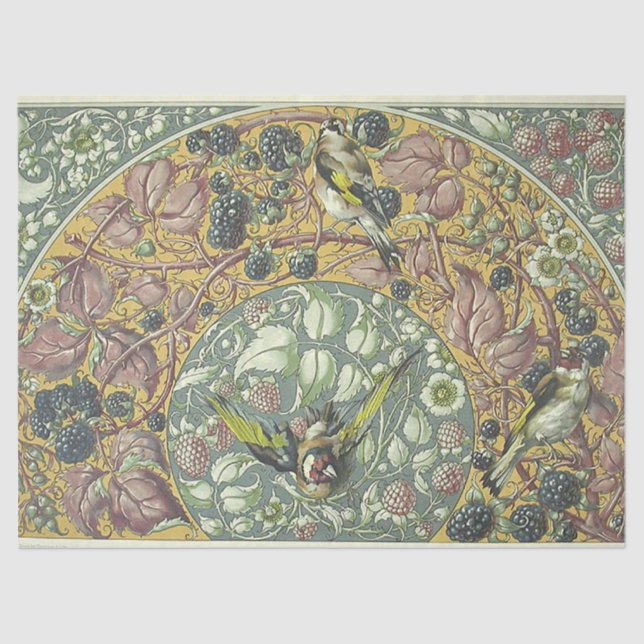 Seda Papel de exclusão de aves e berry floral (Frente )