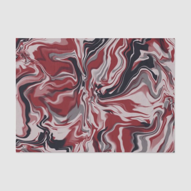 Seda Papel de Impressão preto e vermelho marmoreado (Frente )