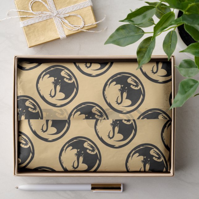 Seda Papel de lenço de ouro Black Dragon (Presente)