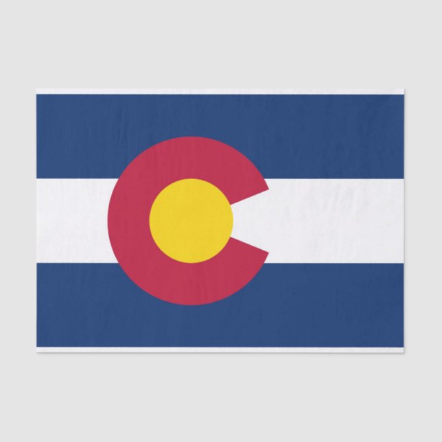 Seda Papel de lenço Patriótico com bandeira do Colorado (Frente )